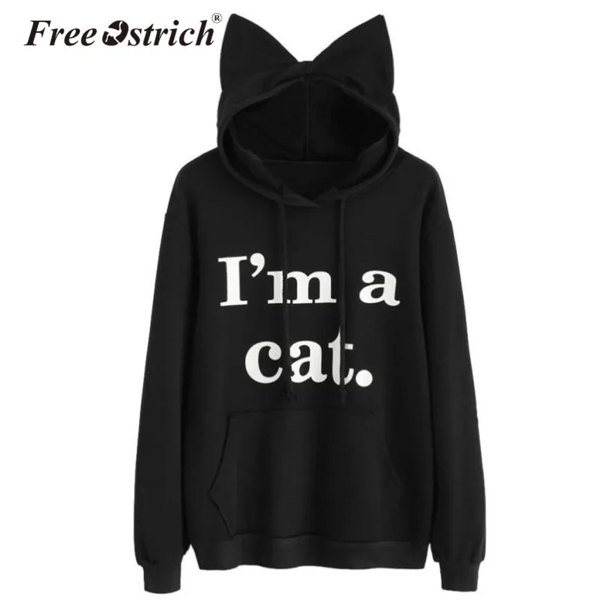 FREE OSTRICH Women Hooded Jumper Cat Letter Print Long Sleeve Sweatshirt Pullover Causal Tops Moletom Sudadera Mujer Oct13
FREE OSTRICH Women Hooded Jumper Cat Letter Print Long Sleeve Sweatshirt Pullover Causal Tops Moletom Sudadera Mujer Oct13