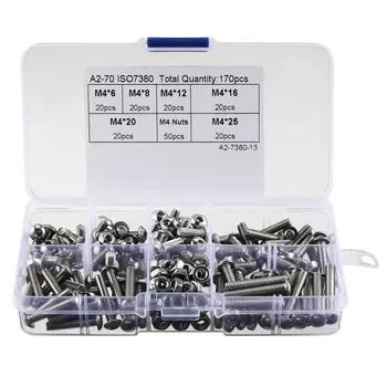 Hot sale 170pcs 304 Stainless Steel M4 Hex Socket Button Head Screw Nut Assortment Kit
Hot sale 170pcs 304 Stainless Steel M4 Hex Socket Button Head Screw Nut Assortment Kit
