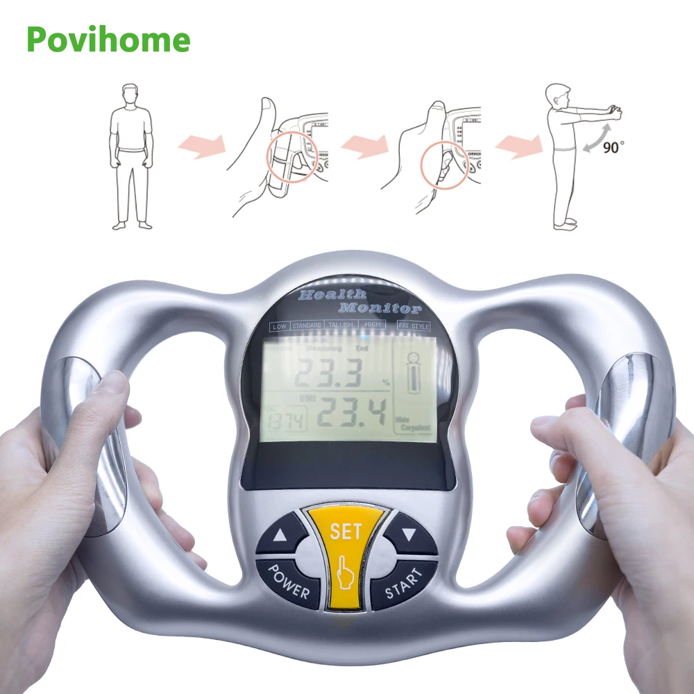 Digital Body Fat Tester Health Analyzer Meter Handheld Calculator Monitor Device