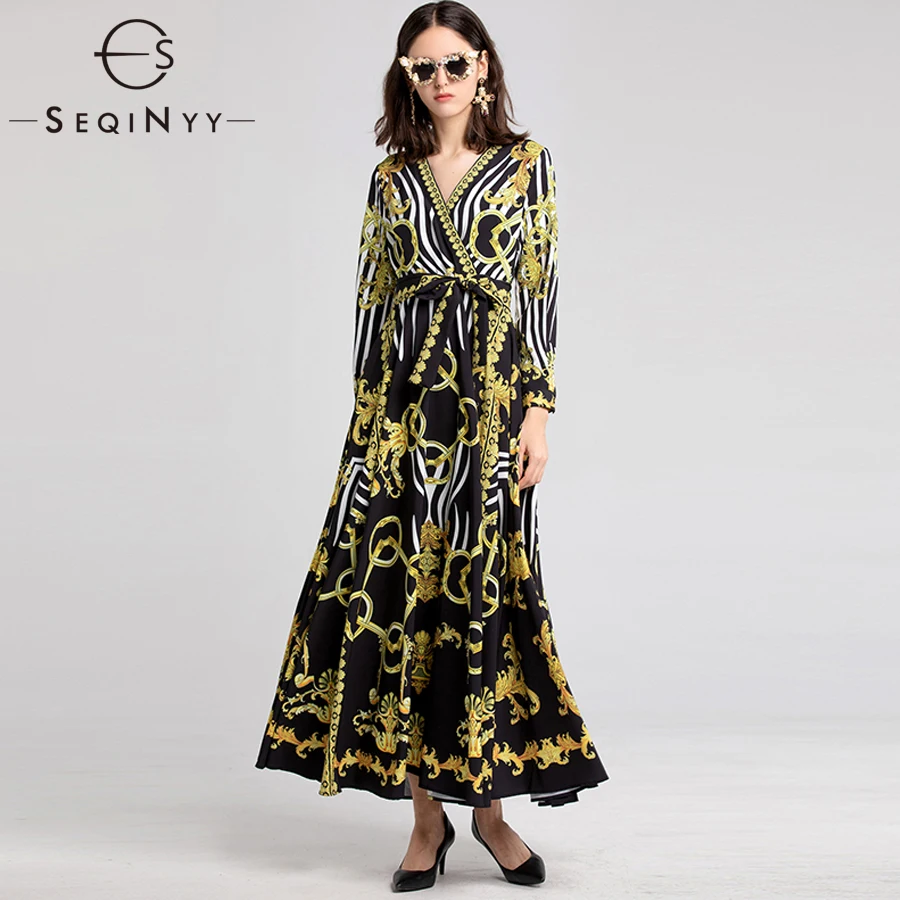 SEQINYY Vintage Dresses 2019 Early Spring Woman's New Fashion Bud Long Sleeve Sashes Printed V-Neck Ankle-Length Loose Dresses
SEQINYY Vintage Dresses 2019 Early Spring Woman's New Fashion Bud Long Sleeve Sashes Printed V-Neck Ankle-Length Loose Dresses