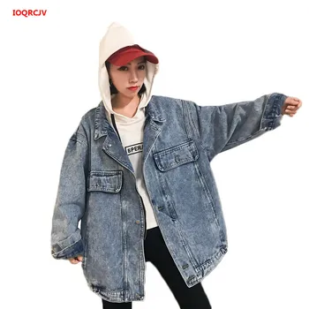 Cowboy Women Coat 2019 Spring Autumn BF style Loose Large size Jacket Long sleeve Denim Jacket Female Casual jeans Coat W465
Cowboy Women Coat 2019 Spring Autumn BF style Loose Large size Jacket Long sleeve Denim Jacket Female Casual jeans Coat W465