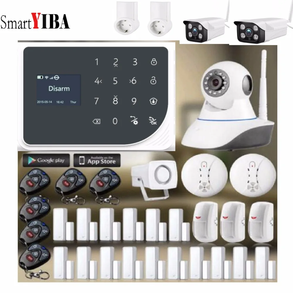 SmartYIBA Wireless WIFI GSM Alarm System Android IOS APP Alarm Home Security Intruder Alarm Kits Video IP Camera Relay Output
SmartYIBA Wireless WIFI GSM Alarm System Android IOS APP Alarm Home Security Intruder Alarm Kits Video IP Camera Relay Output