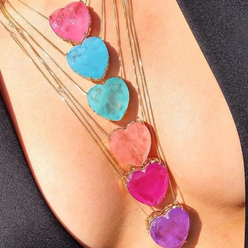 Newranos Pedra Fusion Stone Heart Necklace 10 Colors Birthstone Pendant Necklaces Crystal Long Chain Necklaces Party Jewelry
Newranos Pedra Fusion Stone Heart Necklace 10 Colors Birthstone Pendant Necklaces Crystal Long Chain Necklaces Party Jewelry