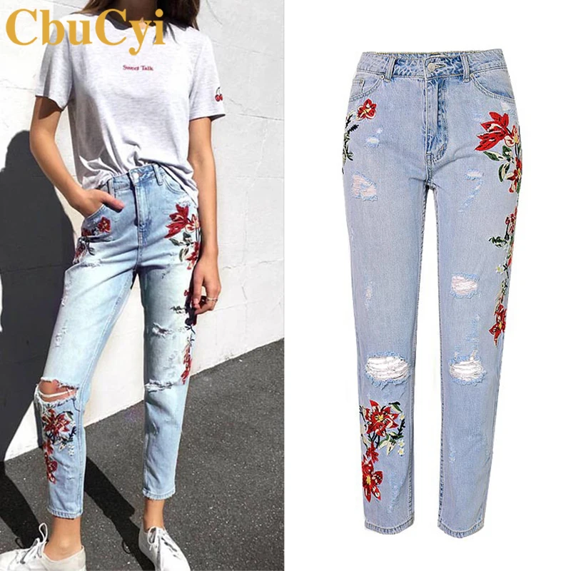 CbuCyi High Waist Jeans Women Straight 3D Embroidery Denim Pants Hole Vintage Washed Trousers Female Ankle-length Jeans Pants
CbuCyi High Waist Jeans Women Straight 3D Embroidery Denim Pants Hole Vintage Washed Trousers Female Ankle-length Jeans Pants