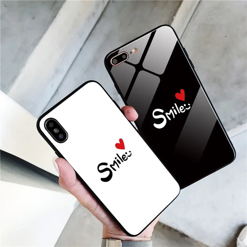 Love Heart Smile Case for iPhone X XR XS Max 8 7 6s Plus Cute Cartoon Love Heart Letter Smile glass phone case for Samsung s8 s9
Love Heart Smile Case for iPhone X XR XS Max 8 7 6s Plus Cute Cartoon Love Heart Letter Smile glass phone case for Samsung s8 s9