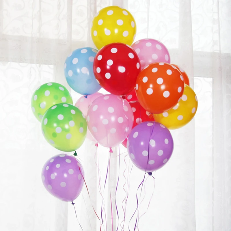 

10pcs/lot Polka Dot Latex Balloons Kids Happy Birthday Party Decorations Wedding Decor Accessories Event Supplies, Random Color