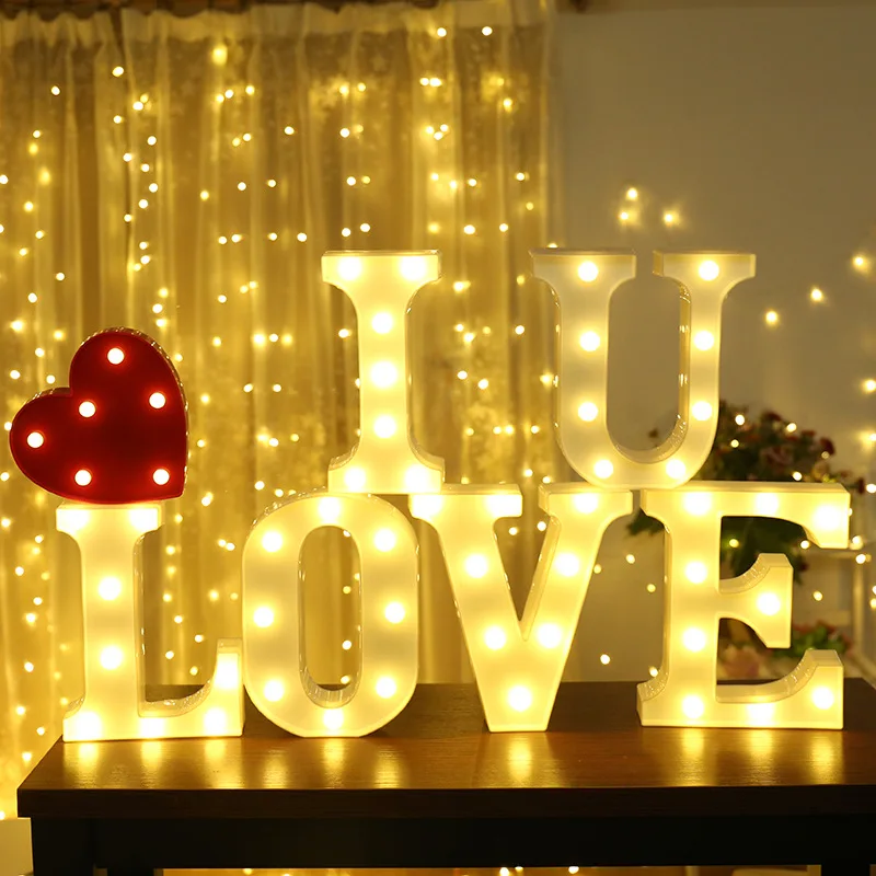 Valentine's Day DIY Letter LED Night Light Marquee Sign Alphabet Lights wedding party Lamp Home Outdoor Indoor Wall Decoration
Valentine's Day DIY Letter LED Night Light Marquee Sign Alphabet Lights wedding party Lamp Home Outdoor Indoor Wall Decoration