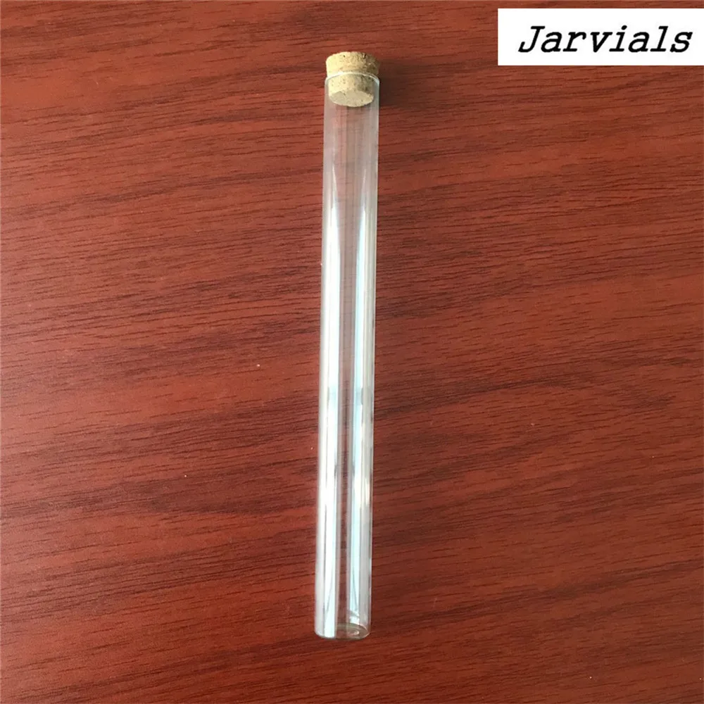 243462ml Empty Glass Transparent Flat Base Bottles With Cork Stopper Long Glass Bottles Vials Stand Test Tube Jars