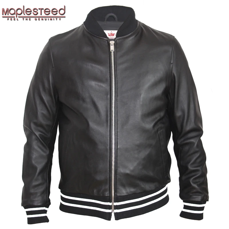 MAPLESTEED Men Leather Jacket Embroidery Soft 100% Sheepskin Casual Male Leather Clothing Boy Leather Jacket Spring Autumn M129
MAPLESTEED Men Leather Jacket Embroidery Soft 100% Sheepskin Casual Male Leather Clothing Boy Leather Jacket Spring Autumn M129