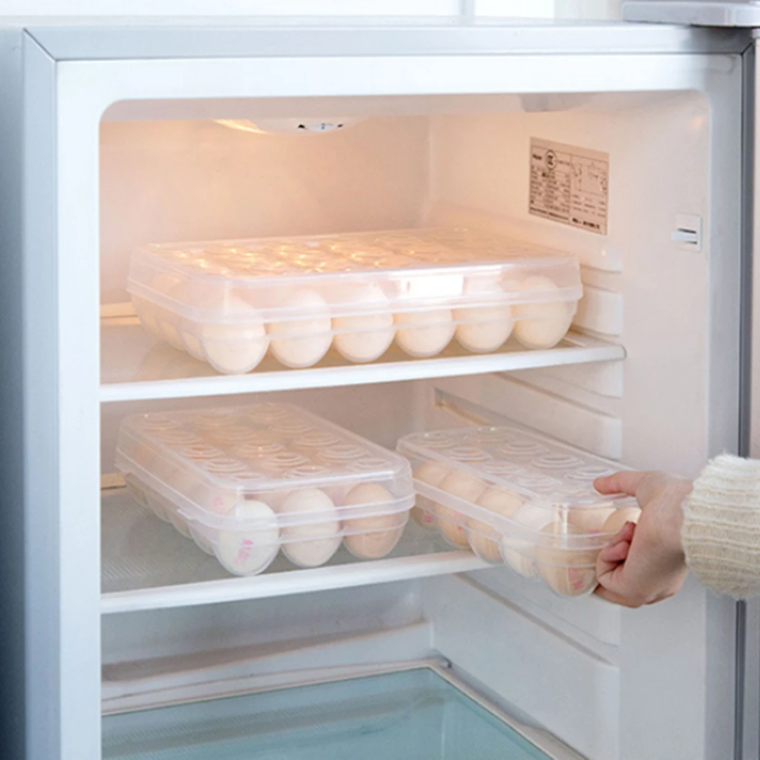 HIPSTEEN Egg Storage Box 24 Cells Dustproof Eggs Organizer Kitchen Eggs Notched Storage Box with Cover
HIPSTEEN Egg Storage Box 24 Cells Dustproof Eggs Organizer Kitchen Eggs Notched Storage Box with Cover