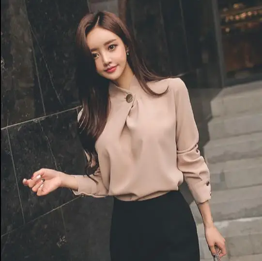High Quality 2018 Spring Stand Collar Work Office OL Long Sleeve Lady Casual Chiffon Pullover Blouse Khaki E401
High Quality 2018 Spring Stand Collar Work Office OL Long Sleeve Lady Casual Chiffon Pullover Blouse Khaki E401