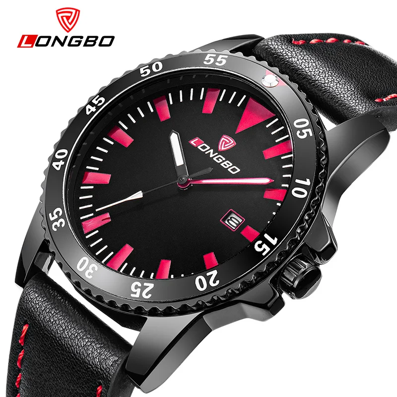 Фото 2018 модный бренд Longbo военные спортивные кожаные часы многоцветные аналоговые
