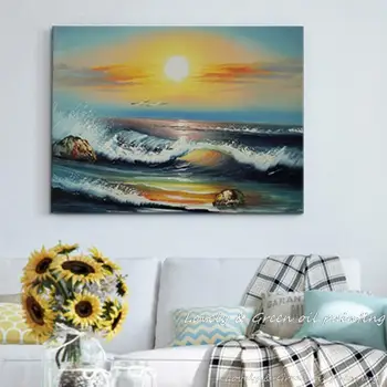 Hand Painting Seascape Oil Painting Realistic Art Painting Beautiful Sunset Home Decorative Art Picture Paint on Canvas 50X60CM
Hand Painting Seascape Oil Painting Realistic Art Painting Beautiful Sunset Home Decorative Art Picture Paint on Canvas 50X60CM