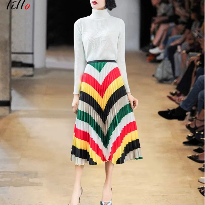 Organ pleated skirt 2019 spring summer new women's fashion rainbow color gradient satin pleated skirt a word skirt elegant wild
Organ pleated skirt 2019 spring summer new women's fashion rainbow color gradient satin pleated skirt a word skirt elegant wild