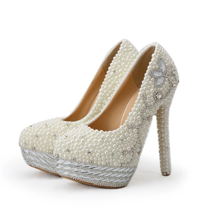 2018 Ivory Pearl Wedding Dress Shoes Luxurious Rhinestone Bride Dress Shoes Round Toe 18 Years Old Adult Ceremony Pumps
2018 Ivory Pearl Wedding Dress Shoes Luxurious Rhinestone Bride Dress Shoes Round Toe 18 Years Old Adult Ceremony Pumps