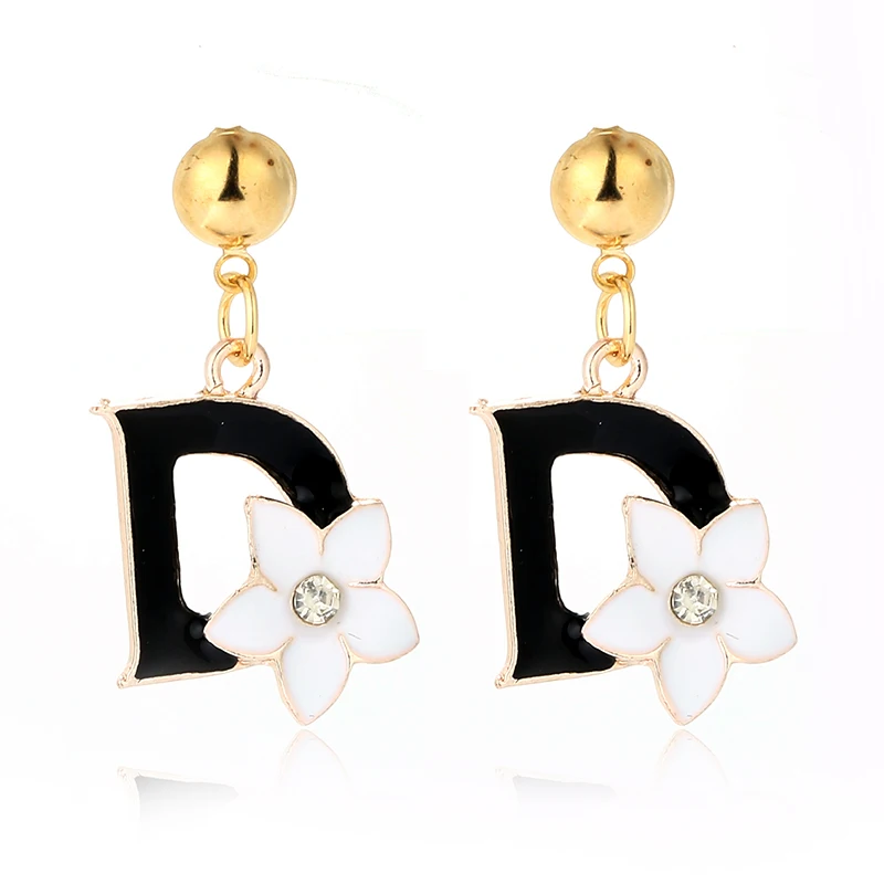 FLDZ Letter Big Drop Earrings Women Fashion Popular Style Trendy Earring Personality Pearl Flower Jewelry Accessories | Украшения и