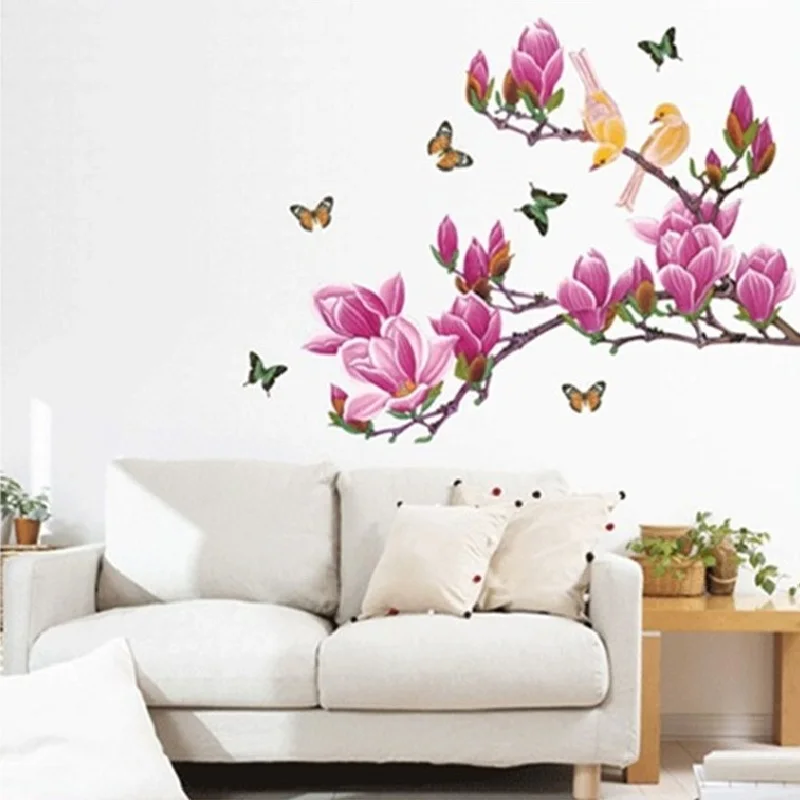 Pink Magnolia Butterfly Wall Stickers For Bedroom Home Decoration Background Plane Pastrol Mural Door Diy Wallposters Promotion
Pink Magnolia Butterfly Wall Stickers For Bedroom Home Decoration Background Plane Pastrol Mural Door Diy Wallposters Promotion