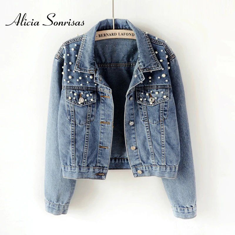 Women Denim Jacket With Pearls New 2018 Spring Autumn Korean Wild Beaded Short Long Sleeve Street Colleage Jeans Coat JEAN12
Women Denim Jacket With Pearls New 2018 Spring Autumn Korean Wild Beaded Short Long Sleeve Street Colleage Jeans Coat JEAN12