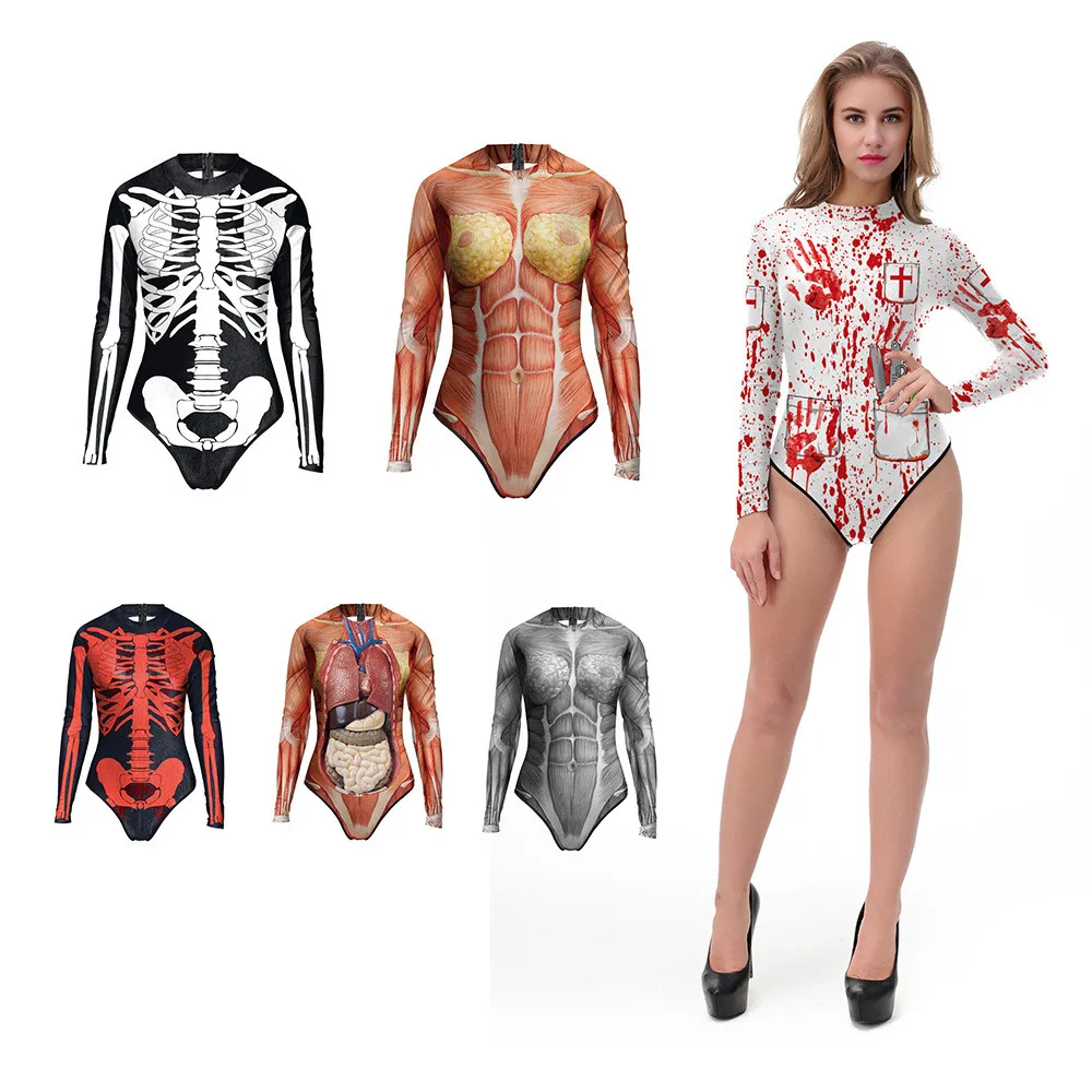 Cosplay Halloween Horror Blood Organs Print Sexy Bikini Swimwear Costumes Swimsuit Women Girls School uniform Bodysuit Jumpsuit
Cosplay Halloween Horror Blood Organs Print Sexy Bikini Swimwear Costumes Swimsuit Women Girls School uniform Bodysuit Jumpsuit