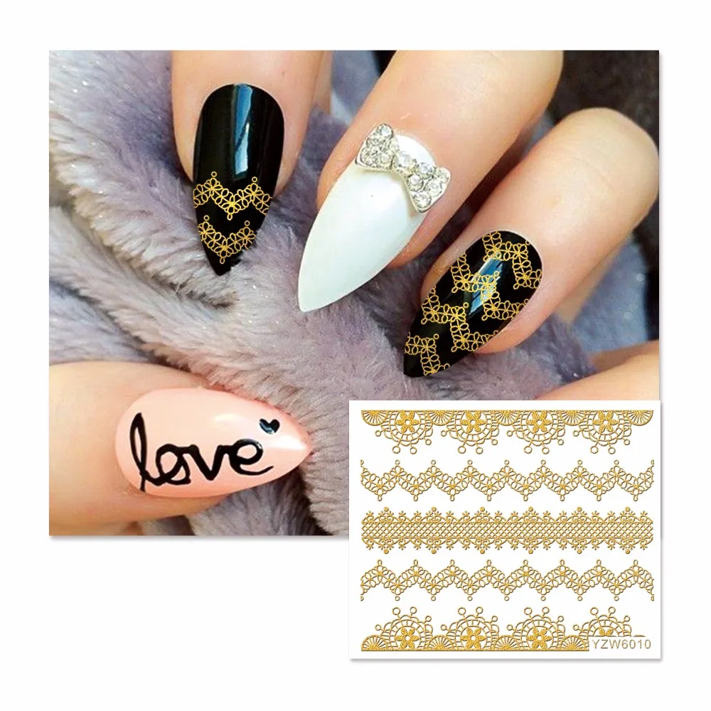 ZKO 1 Sheet 3D DIY Nail Stickers Beauty Hot Gold Lace Designs Nail Art Charms Nails Bronzing Decals Decoration 6010
ZKO 1 Sheet 3D DIY Nail Stickers Beauty Hot Gold Lace Designs Nail Art Charms Nails Bronzing Decals Decoration 6010