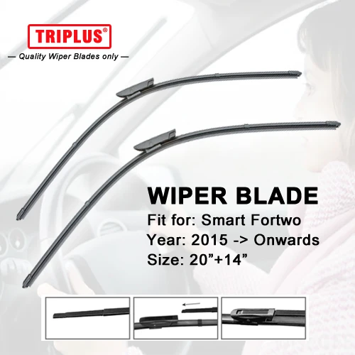 Front Wiper Blade for SMART Fortwo (2015-Onwards) 1 set 20"+14",Flat Aero Beam Windscreen Wiper,Boneless Windshield Soft Blades
Front Wiper Blade for SMART Fortwo (2015-Onwards) 1 set 20"+14",Flat Aero Beam Windscreen Wiper,Boneless Windshield Soft Blades