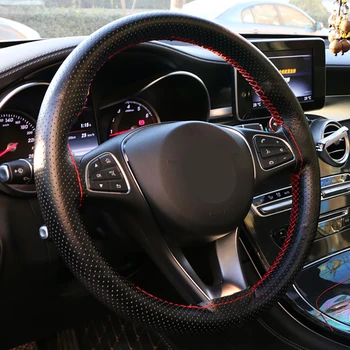 Top Genuine Leather Car Steering Wheel Cover Snake Skin Pattern Cowhide Steering Cover Auto Steering-Wheel Braid Case 38cm
Top Genuine Leather Car Steering Wheel Cover Snake Skin Pattern Cowhide Steering Cover Auto Steering-Wheel Braid Case 38cm