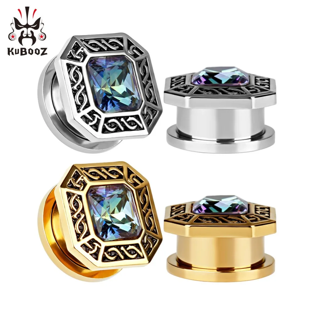 KUBOOZ 2PCS Ear Piercing Tunnel Stainless Steel Square Zircon Plug Fashion Body Jewelry Expander Gauges Earrings Gift Women Men
KUBOOZ 2PCS Ear Piercing Tunnel Stainless Steel Square Zircon Plug Fashion Body Jewelry Expander Gauges Earrings Gift Women Men