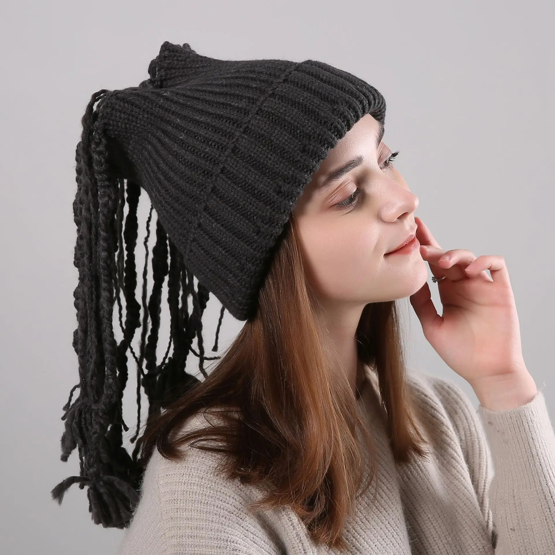 Pure Color Knitted Hat Female New Style Autumn Winter Straight Striped Warm Hat Dreadlocks Decoration Street Style 55-65CM Cap
Pure Color Knitted Hat Female New Style Autumn Winter Straight Striped Warm Hat Dreadlocks Decoration Street Style 55-65CM Cap