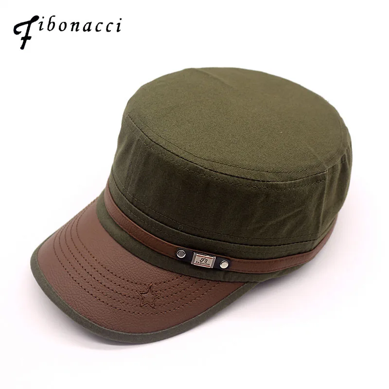 Fibonacci 2018 New Classic Military Cap Men Women Faux Leather Hat Brim Cotton Patchwork Unisex Military Hats Flat Top Caps
Fibonacci 2018 New Classic Military Cap Men Women Faux Leather Hat Brim Cotton Patchwork Unisex Military Hats Flat Top Caps