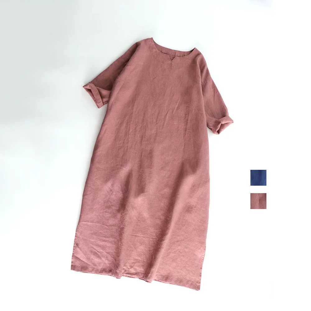 Spring Summer Women Loose Brief Japanese Style Comfortable Water Washed Linen Pullover Dresses
Spring Summer Women Loose Brief Japanese Style Comfortable Water Washed Linen Pullover Dresses