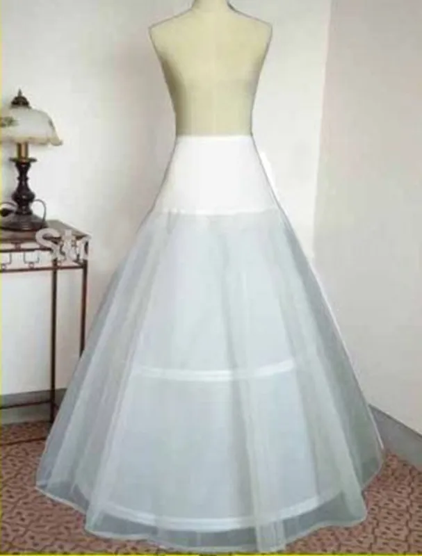 

Ivory Plus Size 2 Hoop A-line Lycra Wedding Dress Petticoat Crinolines Full Slips Underskirt