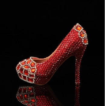 2018 Free shipping Round Toe crystal diamond red high-heeled shoes Performance shoes wedding shoes Bridal Dress Shoes
2018 Free shipping Round Toe crystal diamond red high-heeled shoes Performance shoes wedding shoes Bridal Dress Shoes