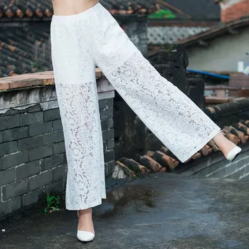 Vintage Hollow Out Wide Leg Pants Women Summer High Waist Lace Pants Solid Loose Casual Trousers
Vintage Hollow Out Wide Leg Pants Women Summer High Waist Lace Pants Solid Loose Casual Trousers