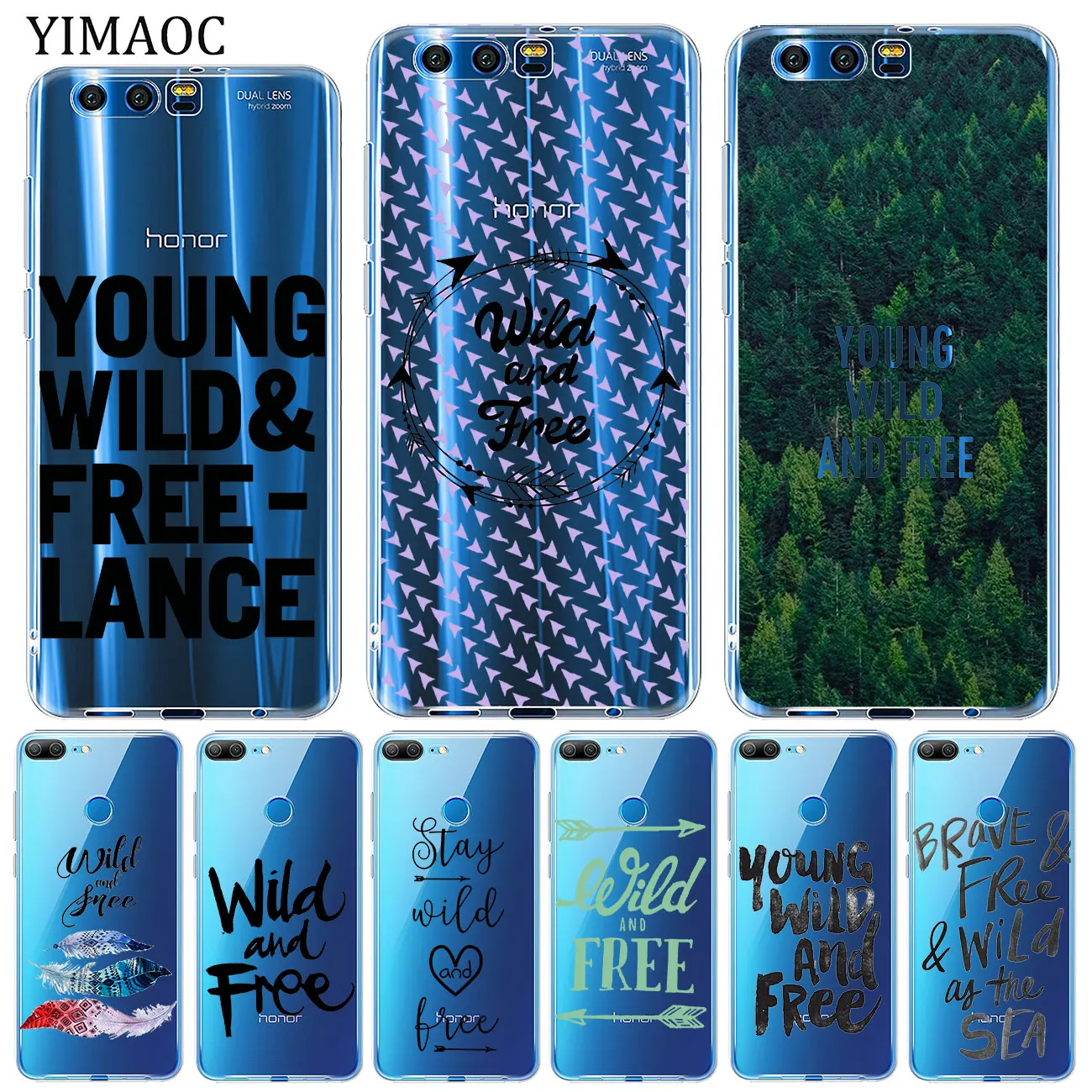 Мягкий чехол YIMAOC Young Wild для Huawei Y9 Y7 Y6 Prime 2018 Honor 20 10 9 9X 8C 8X 8 Lite 7X 7C 7A Pro|Бамперы| |