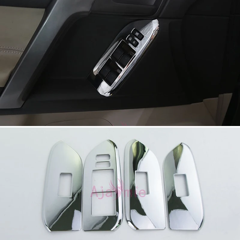 Аксессуары для Toyota Land Cruiser 150, Prado LC150, FJ150, 2010-2018, внутренняя крышка переключателя оконного стекла, хромированная отделка, Стайлинг автомобиля
Аксессуары для Toyota Land Cruiser 150, Prado LC150, FJ150, 2010-2018, внутренняя крышка переключателя оконного стекла, хромированная отделка, Стайлинг автомобиля