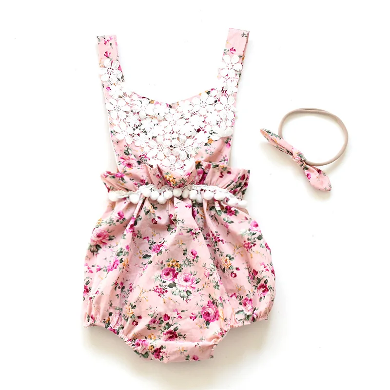 0-2T Newborn Romper headband 2pcs Set Kids Sleeveless pink flower print lace Jumpsuit Infant Girl Playsuit
0-2T Newborn Romper headband 2pcs Set Kids Sleeveless pink flower print lace Jumpsuit Infant Girl Playsuit
