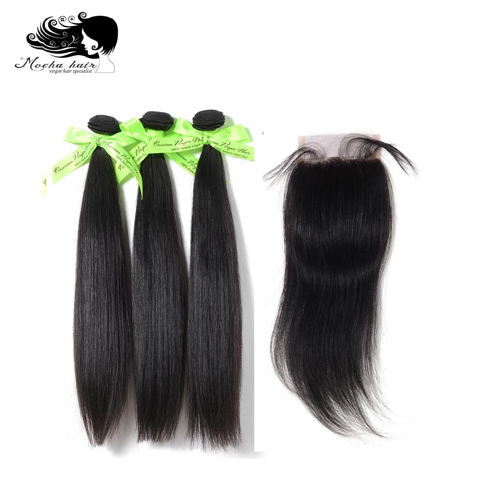 MOCHA Hair 10A Peruvian Straight Hair Extension 3 Bundles with 4X4 Lace Closure Virgin Human Hair Weave Bundles
MOCHA Hair 10A Peruvian Straight Hair Extension 3 Bundles with 4X4 Lace Closure Virgin Human Hair Weave Bundles
