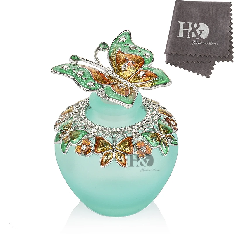 H&D 40ml Vintage Glass Perfume Bottle Metal Crystal Butterfly Shape Refillable Empty Cosmetic Oil Container Wedding Gift Decor
H&D 40ml Vintage Glass Perfume Bottle Metal Crystal Butterfly Shape Refillable Empty Cosmetic Oil Container Wedding Gift Decor