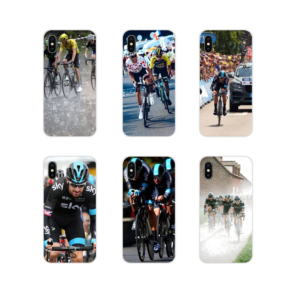 

2018 Bicycle Race Team Sky Team Cycling Soft Cover Bag For Apple iPhone X XR XS MAX 4 4S 5 5S 5C SE 6 6S 7 8 Plus ipod touch 5 6