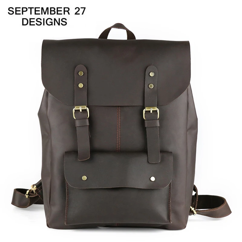 Men's Backpacks 100% Real Cowhide Leather High Quality Crazy Horse Leather Teenager Youth Schoolbag Male Travel Backpack Men Bag
Men's Backpacks 100% Real Cowhide Leather High Quality Crazy Horse Leather Teenager Youth Schoolbag Male Travel Backpack Men Bag