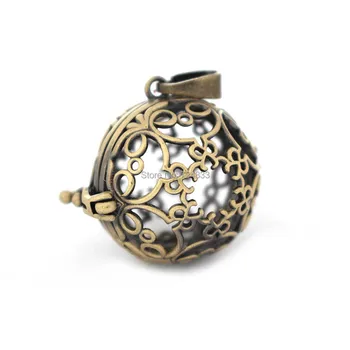 27x23mm Vintage Filigree Flower Hollow Cage Ball Locket Pendants For Essential Oil Diffuser Perfume Chime Antique Bronze tone
27x23mm Vintage Filigree Flower Hollow Cage Ball Locket Pendants For Essential Oil Diffuser Perfume Chime Antique Bronze tone