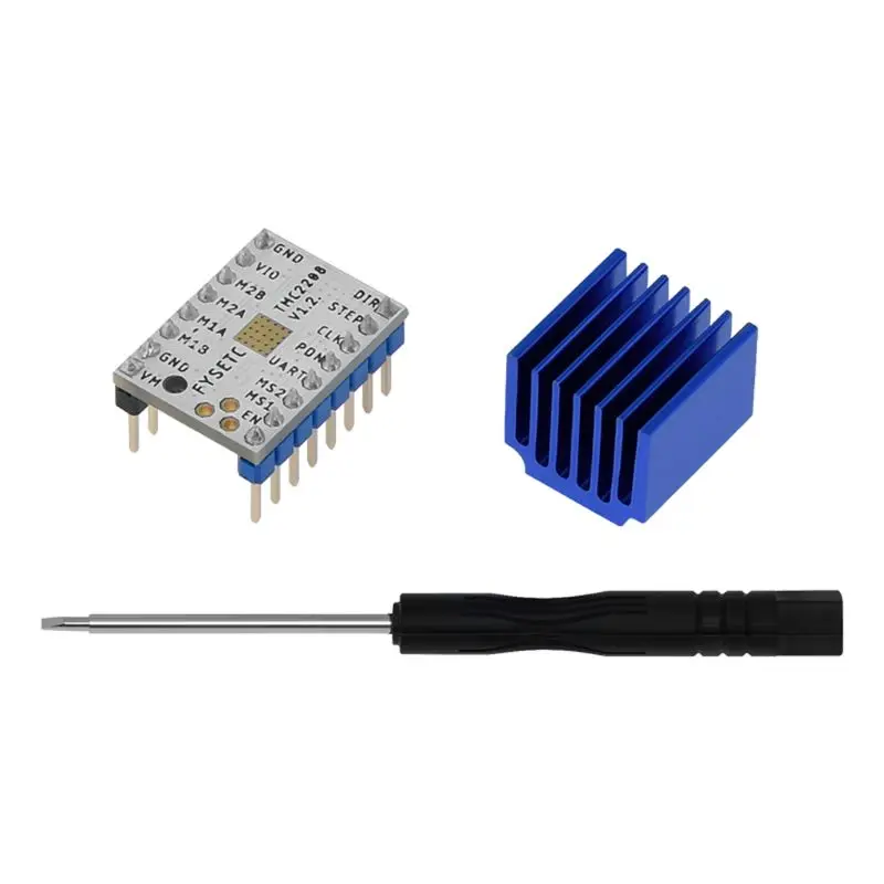 Super Silent TMC2208 V1.2 Stepper Motor Stepstick Stepper Motor Mute Driver Module + Heat Sink For 3D Printing Parts
Super Silent TMC2208 V1.2 Stepper Motor Stepstick Stepper Motor Mute Driver Module + Heat Sink For 3D Printing Parts