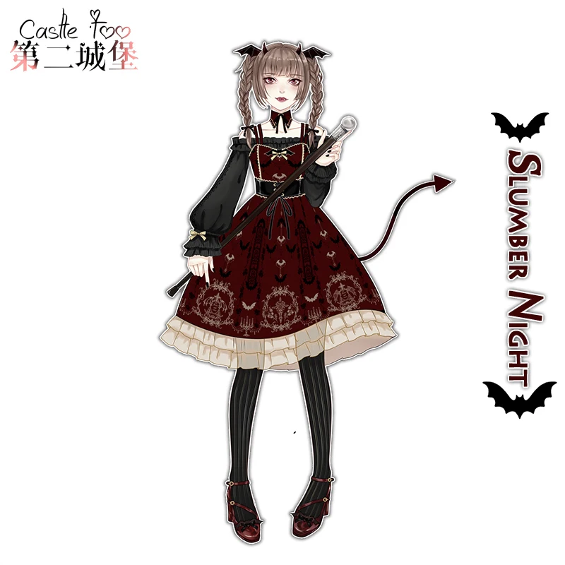 Woman Gothic Lolita Dress Original Design Slumber Night Girdle JSK Dress Girl Lolita 2018 New
Woman Gothic Lolita Dress Original Design Slumber Night Girdle JSK Dress Girl Lolita 2018 New