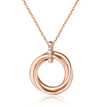 Real 925 Sterling Silver Three Circle Necklace,Rose Gold Pendant with 5A Zircon, Allergen-free, 40+5cm Extender Chain
Real 925 Sterling Silver Three Circle Necklace,Rose Gold Pendant with 5A Zircon, Allergen-free, 40+5cm Extender Chain