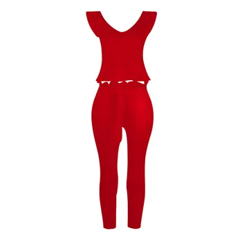 Women's Suit Summer Fashion Ruffle sleeveless Top and High Waist Cropped Pants 2 Piece Set Women elegant clothing B82
Women's Suit Summer Fashion Ruffle sleeveless Top and High Waist Cropped Pants 2 Piece Set Women elegant clothing B82