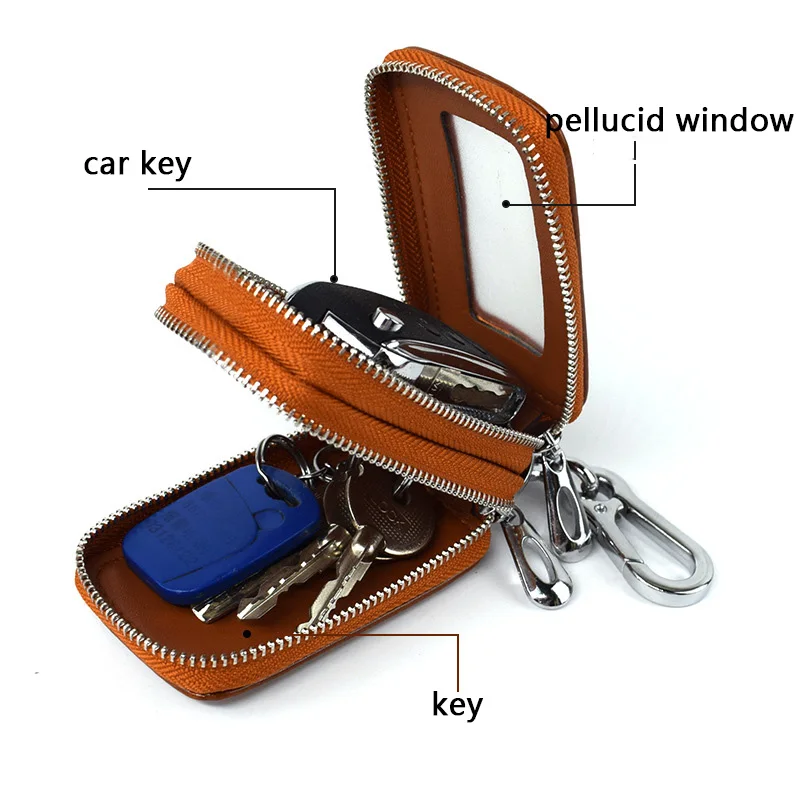 Cowhide Car Key holder Double-layer Man Zipper Multi-functional Household Key Pack Double Zipper Car Key Holder
Cowhide Car Key holder Double-layer Man Zipper Multi-functional Household Key Pack Double Zipper Car Key Holder