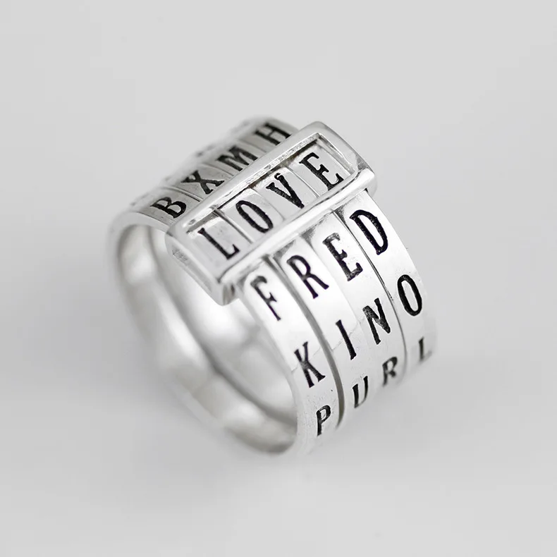 ACECARE Rings 925 sterling silver/Pure Silver Jewelry Creative Engraving English Letter Combination Ring for Men and Women
ACECARE Rings 925 sterling silver/Pure Silver Jewelry Creative Engraving English Letter Combination Ring for Men and Women
