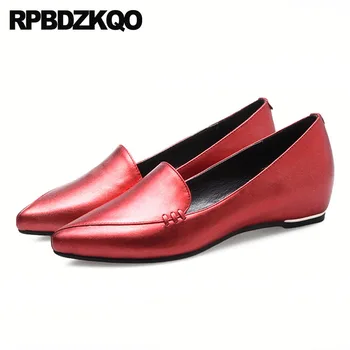 Elevator Red Height Increasing Designer Slip On 2018 Women Work Metallic Pointed Toe Wedge Chinese Wedding Shoes Loafers Ladies 
Elevator Red Height Increasing Designer Slip On 2018 Women Work Metallic Pointed Toe Wedge Chinese Wedding Shoes Loafers Ladies