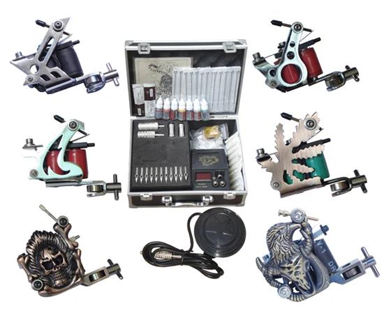 Professional Complete Tattoo Machine Kit 6 Guns Needles Ink Power Supply Practice Skin Sets with Carrying Case
Professional Complete Tattoo Machine Kit 6 Guns Needles Ink Power Supply Practice Skin Sets with Carrying Case