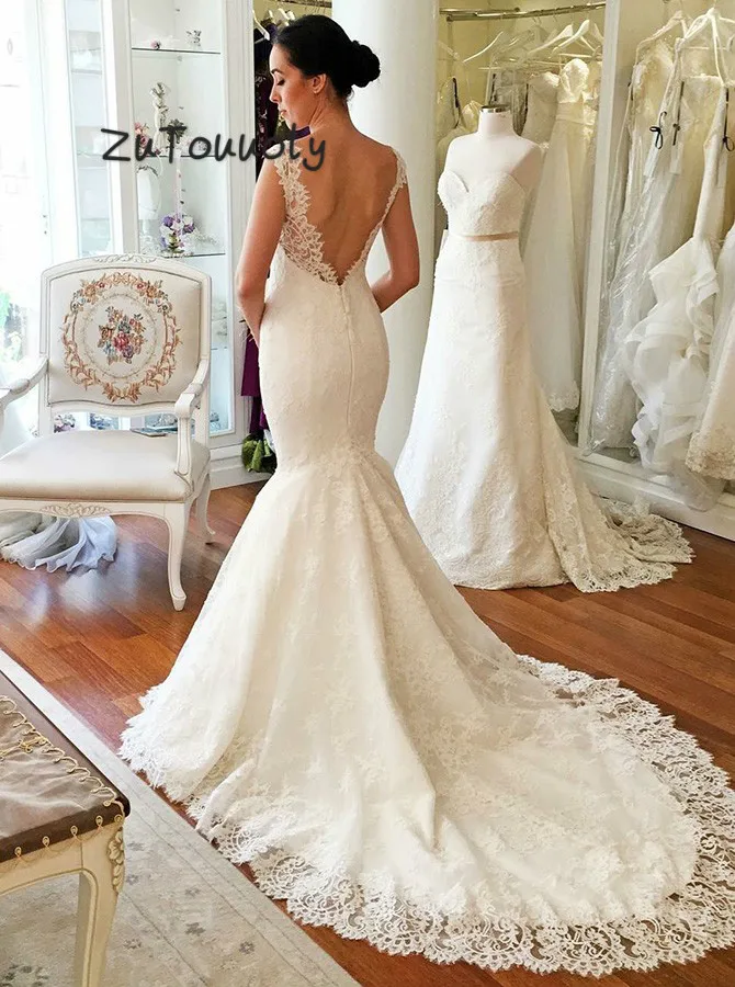 Vintage Backless Mermaid Wedding Dress With Sweep Train Deep V Neck Lace Country Wedding Dresses 2019 Boho Ladies Bridal Gown
Vintage Backless Mermaid Wedding Dress With Sweep Train Deep V Neck Lace Country Wedding Dresses 2019 Boho Ladies Bridal Gown